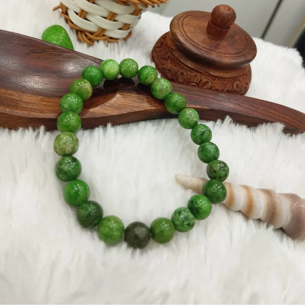 Green Premium Jade Emotional Openness Bracelet For Men & Women image 1
