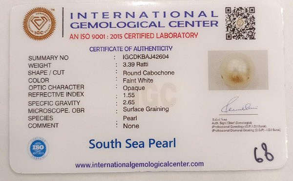Natural South Sea Pearl – A Symbol of Elegance & Purity Summary No IGCDKBAJ42604 image 2