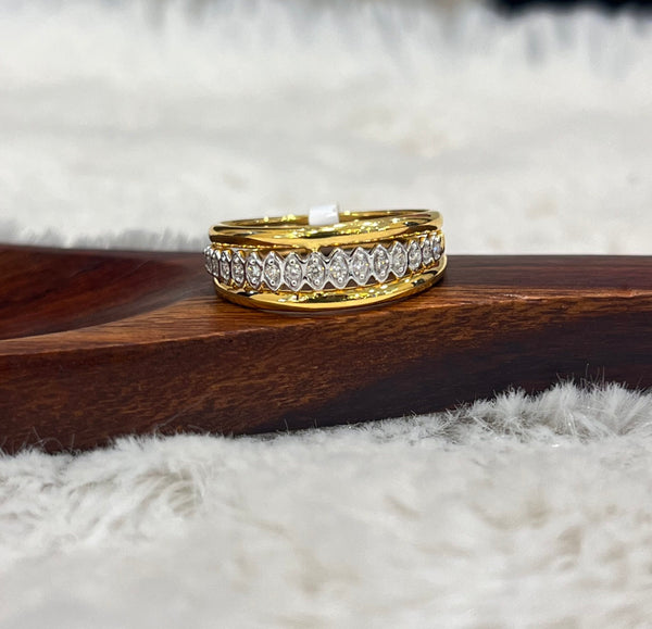 Kisna 14K Gold Natural Diamond Ring – 0.12 Ct of Timeless Elegance image 0