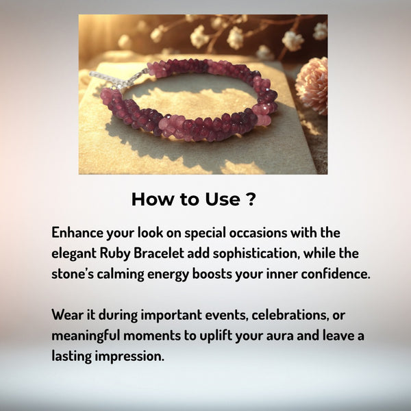 Pink Premium Semi shaded RubyBracelet for Men & women image 3