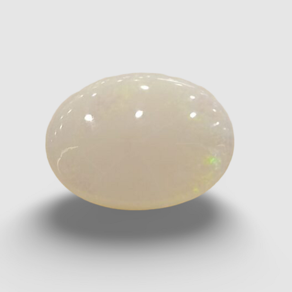 Natural White Opal 4.33 ratti oval cabochon loose gemstone, IGC certified IGCDKBAJ42954