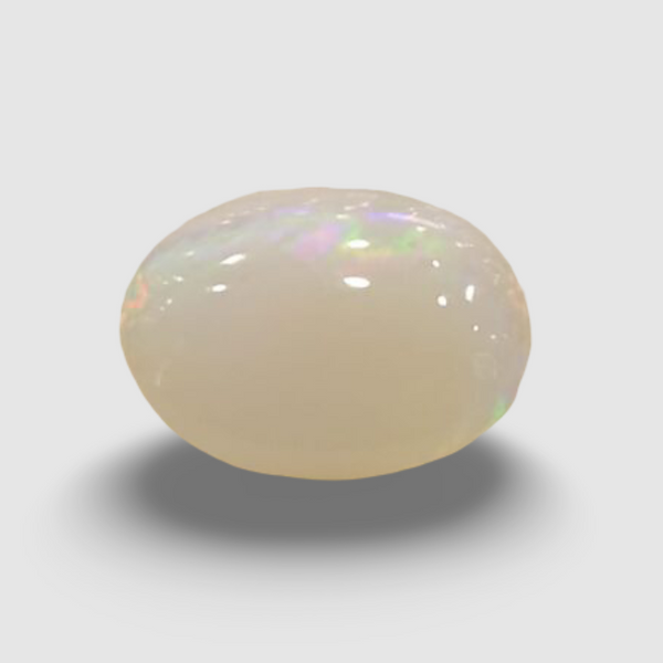 Natural White Opal 3.56 Ratti| Oval Cabochone | Certified No. IGCDKBAJ42894 image 0