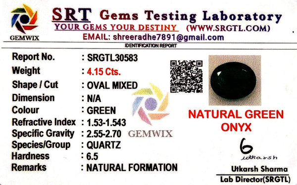 Natural Green Onex | Oval Mixed | SRT Certified No : SRGTL30583 image 2