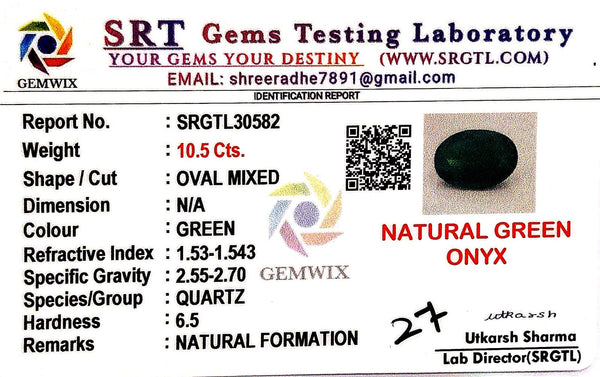 Natural Green Onex | Oval Mixed | SRT Certified No : SRGTL30582 image 2