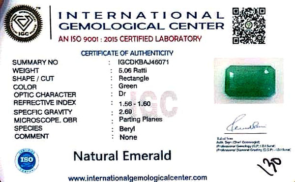 Natural Emerald | Oval Cut | Govt. Lab Certified No. IGCDKBAJ46071 image 2