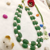 Natural Emerald-Pearl Double Line Necklace: A Masterpiece of Elegance - G.STB0733 image 2