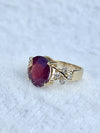 Exquisite Natural Oval Shape Ruby with Diamonds in 14K Gold Ring image 2