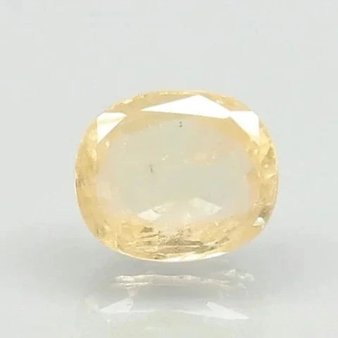 Certified Natural Yellow Sapphire (Pukhraj) - 4.80 Carat / 5.28 Ratti | Untreated | Oval Mixed Cut | GJEPC IGJ Certified image 0