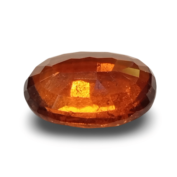 Natural brownish orange Hessonite (Gomed) oval mixed cut loose gemstone, certified IGCDKBAJ42712