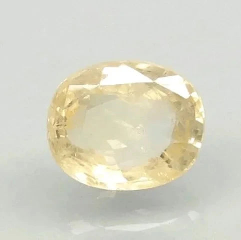 Certified Natural Yellow Sapphire (Pukhraj) – 4.80 Carat / 5.28 Ratti | Untreated | Oval Mixed Cut | GJEPC IGJ Certified image 0