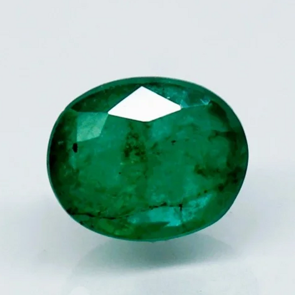 Natural green Emerald (Panna) oval mixed cut loose gemstone, report no. 9914D40109