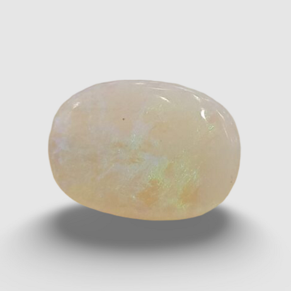 Natural White Opal 4.50 ratti oval cabochon loose gemstone, IGC certified IGCDKBAJ42944