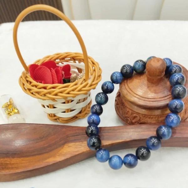 Blue Premium Tiger Eye Alleviate Energy Bracelet For Men & Women image 2