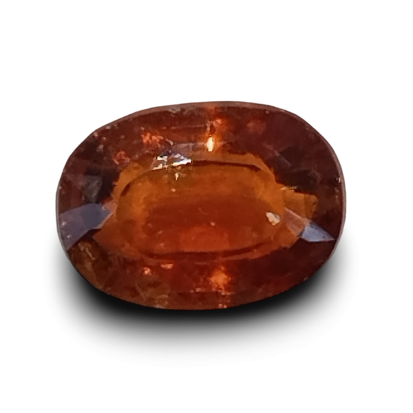 Natural brownish orange Hessonite (Gomed) oval mixed cut loose gemstone, certified IGCDKBAJ42704