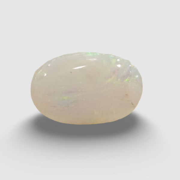 Natural White Opal 4.17 ratti oval cabochon loose gemstone, IGC certified IGCDKBAJ42953