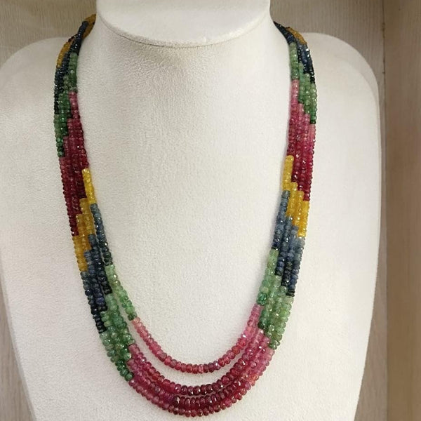 Rainbow multi-stone four line gemstone necklace – Tushar Gems