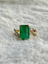 Zovina Emerald Diamond Ring in 14K Gold – 4.05 ct Natural Emerald & 0.50 ct Certified Diamonds image 0