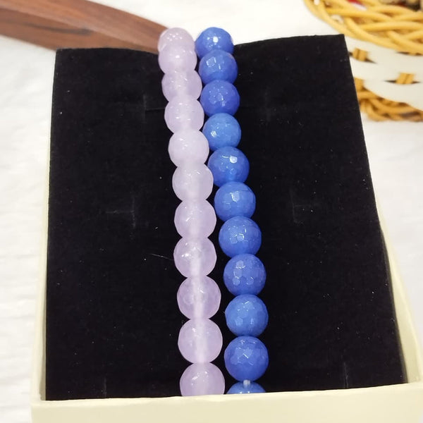 Pink quartz and blue bead bracelet for family harmony – Tushar Gems