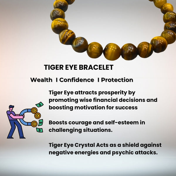 Brown Premium Tiger Eye Confidence Bracelet For Men & Women image 4
