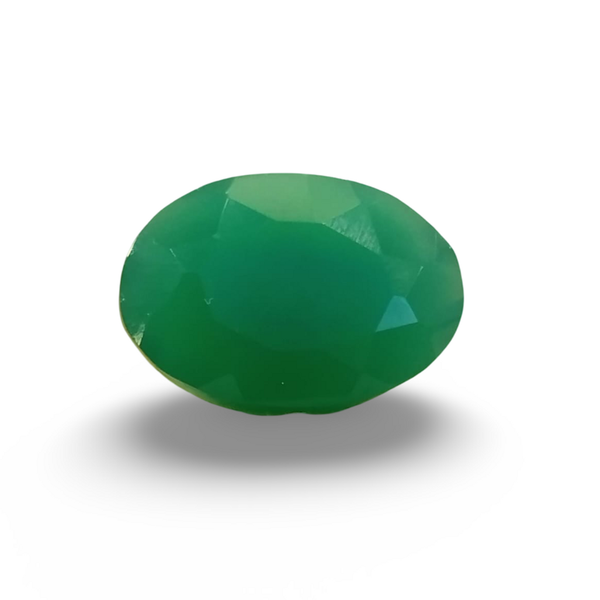 Natural Green Onyx oval mixed cut loose gemstone, SRT certified SRGTL30584