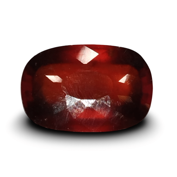 Natural orangish brown Hessonite (Gomed) cushion cut loose gemstone, certified IGCDKBAJ44637