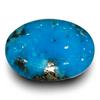 Natural Turquoise | Sea Blue | Oval Cabochon | IGC Certified | Matrix Background Certification: IGC (IGCDKBAJ41437) image 1