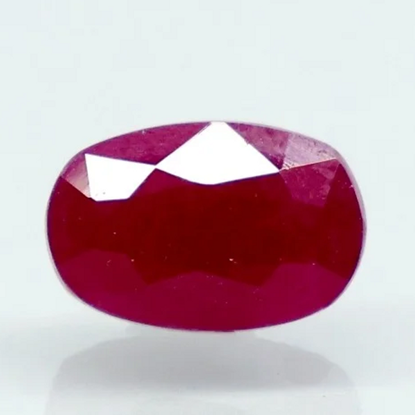 Natural unheated purplish red Ruby (Manik) oval mixed cut loose gemstone, report no. 9581D38696