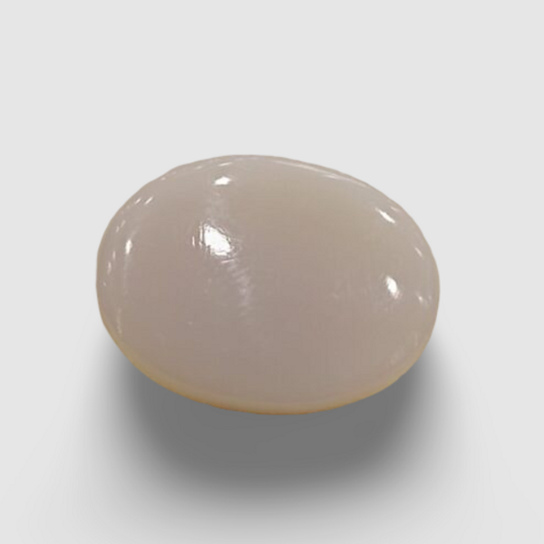 Natural White Opal 7.17 ratti oval cabochon loose gemstone, IGC certified IGCDKBAJ43028