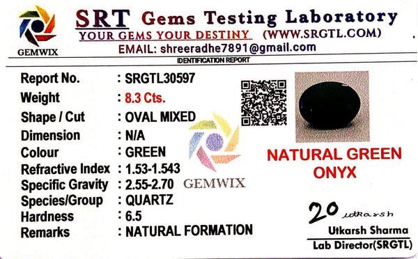 Natural Green Onex | Oval Mixed | SRT Certified No : SRGTL30597 image 2