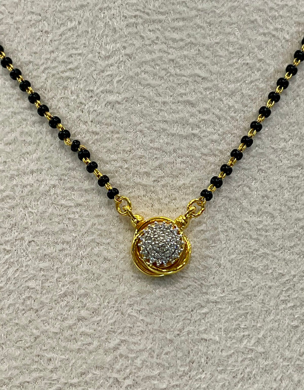 Graceful Diamond Mangalsutra in 14K Gold – 0.15 Carat image 0
