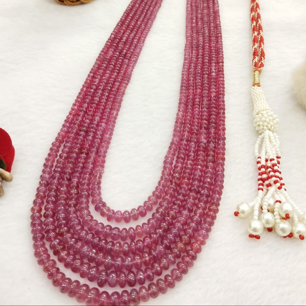 Natural Ruby Six Line Beaded Necklace: A Symbol of Elegance and Passion image 1
