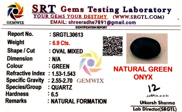 Natural Green Onex | Oval Mixed | SRT Certified No : SRGTL30613 image 2