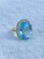 Stunning Natural Oval Shape Blue Topaz & Diamond Cocktail Ring in 14K Gold image 0
