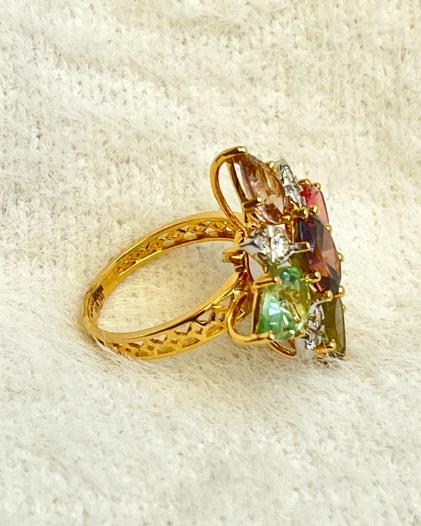 Exquisite Tourmaline & Diamond Ring in 14K Gold image 1