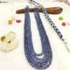 Natural blue sapphire five line bead necklace – Tushar Gems