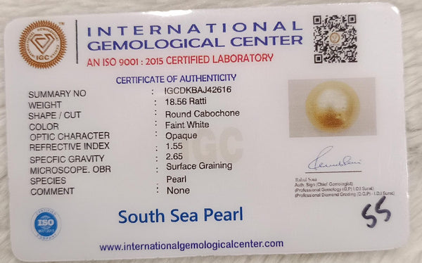 Natural South Sea Pearl – A Symbol of Elegance & Purity Summary No IGCDKBAJ4616 image 2