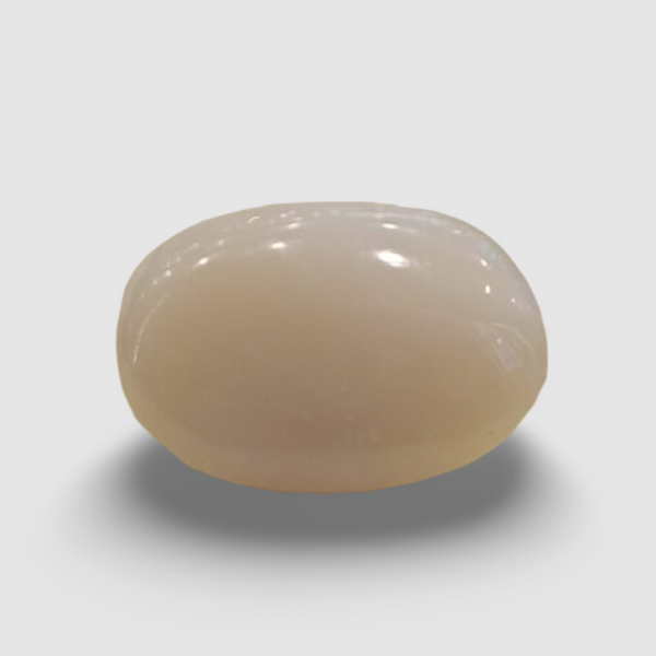 Natural White Opal 6.00 ratti oval cabochon loose gemstone, IGC certified IGCDKBAJ42970