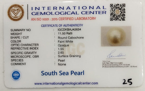 Natural South Sea Pearl – A Symbol of Elegance & Purity Summary No IGCDKBAJ42634 image 2
