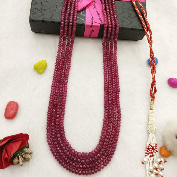 Natural Ruby Four line Beaded Necklace: A Dazzling Display of Luxury and Passion image 1