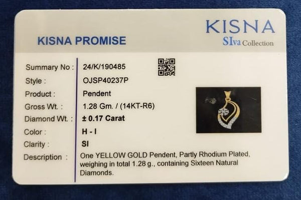 Subtle Sparkle Diamond Pendant in 14K Gold – 0.18 Carat image 1