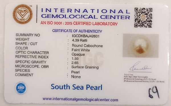 Natural South Sea Pearl – A Symbol of Elegance & Purity Summary No IGCDKBAJ42601 image 2