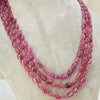 Natural Ruby Tumble Threeline Beaded Necklace image 3