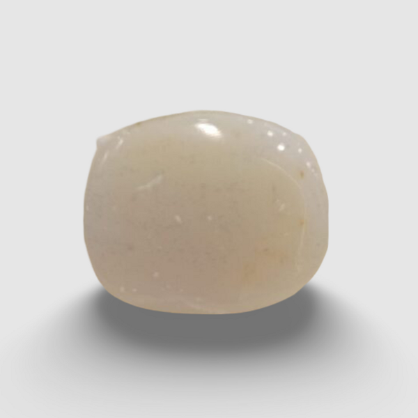 Natural White Opal 6.44 ratti cushion cabochon loose gemstone, IGC certified IGCDKBAJ42964