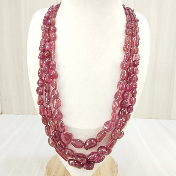 Natural Ruby Three Line Tumble Necklace: A Radiant Statement of Luxury image 4