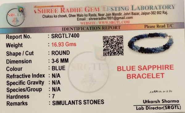 Blue Premium Semi Shaded Sapphire Bracelet For Men & Women image 3