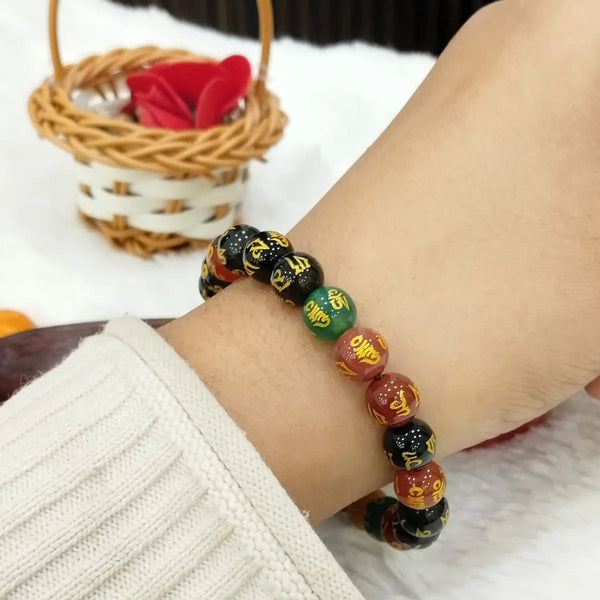 Multicolour Premium Om Mani Provide Protection From Negativity Energies Bracelet For Men & Women image 0