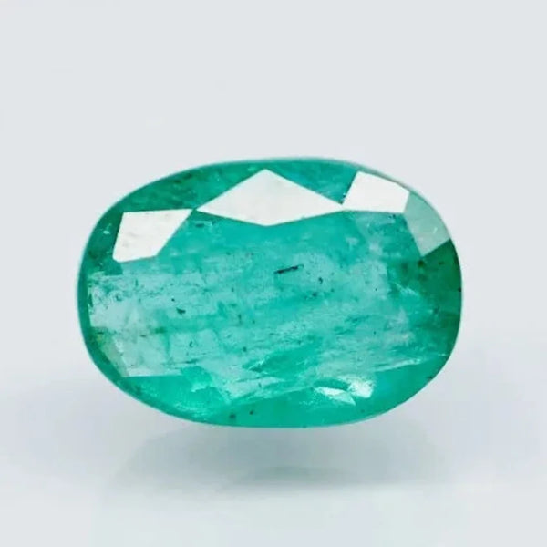 Natural green Emerald (Panna) oval mixed cut loose gemstone, report no. 10047D40590