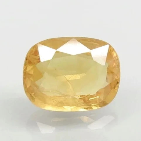 Certified Natural Yellow Sapphire (Pukhraj) – 5.42 Carat / 6.02 Ratti | Heated & Diffused | Cushion Mixed Cut | GJEPC IGJ Certified | 6846D26682 image 0