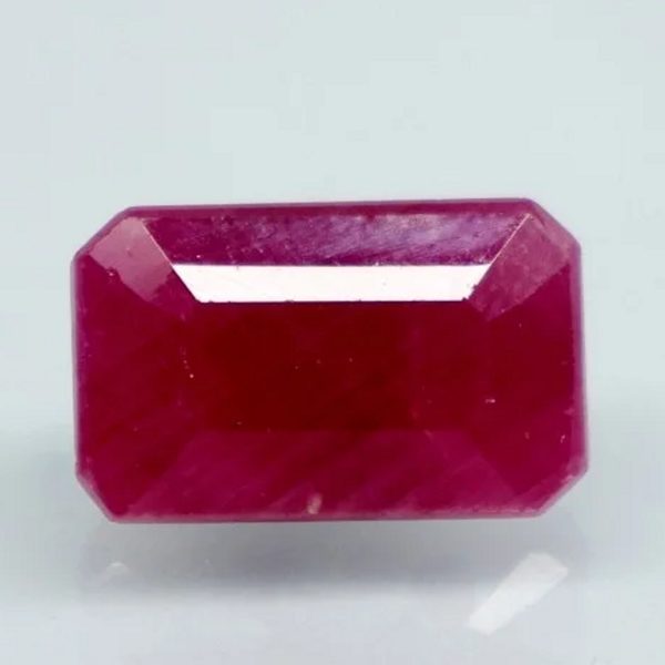 Natural unheated purplish red Ruby (Manik) octagon mixed cut loose gemstone, report no. 9581D38651