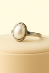 Natural Pearl Ring | Milky White | Certified Gemstone in Sterling Silver| 50% Off image 0